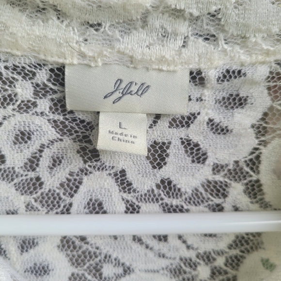 J. Jill Stretch Lace Button Front Blouse Wool Blend Size L - Picture 3 of 3